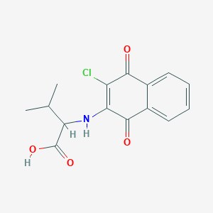molecular formula C15H14ClNO4 B3405992 2-((3-Chloro-1,4-dioxo-1,4-dihydronaphthalen-2-yl)amino)-3-methylbutanoic acid CAS No. 180179-65-1