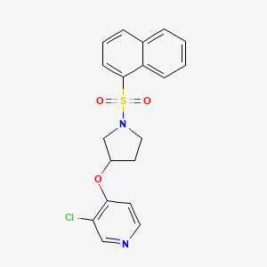 molecular formula C19H17ClN2O3S B3406024 3-Chloro-4-((1-(naphthalen-1-ylsulfonyl)pyrrolidin-3-yl)oxy)pyridine CAS No. 2034576-76-4