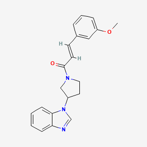 molecular formula C21H21N3O2 B3406026 (E)-1-(3-(1H-benzo[d]imidazol-1-yl)pyrrolidin-1-yl)-3-(3-methoxyphenyl)prop-2-en-1-one CAS No. 2035019-21-5