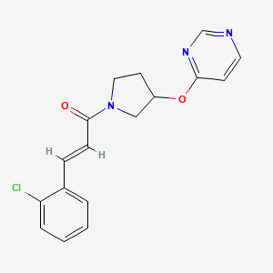 molecular formula C17H16ClN3O2 B3406027 (E)-3-(2-chlorophenyl)-1-(3-(pyrimidin-4-yloxy)pyrrolidin-1-yl)prop-2-en-1-one CAS No. 2035022-72-9