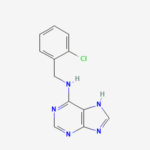 molecular formula C12H10ClN5 B3406029 N-[(2-chlorophenyl)methyl]-7H-purin-6-amine CAS No. 20366-86-3