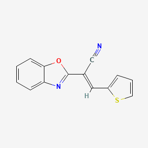 molecular formula C14H8N2OS B3406031 (2E)-2-(1,3-benzoxazol-2-yl)-3-(thiophen-2-yl)prop-2-enenitrile CAS No. 204523-38-6