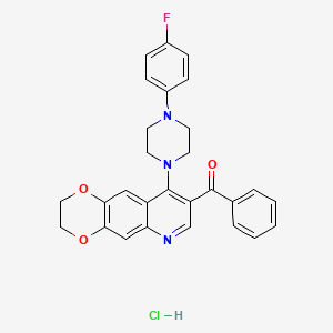 molecular formula C28H25ClFN3O3 B3406053 1-{8-benzoyl-2H,3H-[1,4]dioxino[2,3-g]quinolin-9-yl}-4-(4-fluorophenyl)piperazine hydrochloride CAS No. 2097866-32-3