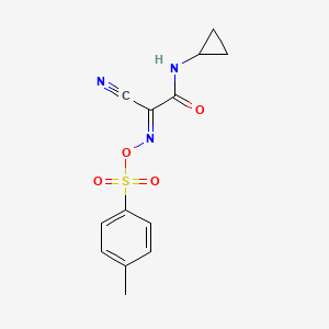 molecular formula C13H13N3O4S B3406109 (2E)-2-cyano-N-cyclopropyl-2-({[(4-methylphenyl)sulfonyl]oxy}imino)acetamide CAS No. 2249762-77-2