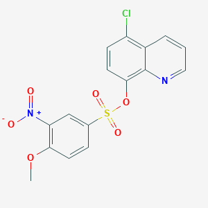 molecular formula C16H11ClN2O6S B3406138 5-Chloroquinolin-8-yl 4-methoxy-3-nitrobenzene-1-sulfonate CAS No. 2361782-07-0
