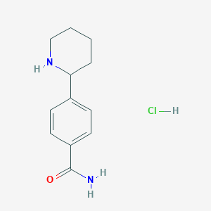 molecular formula C12H17ClN2O B3406187 4-(Piperidin-2-yl)benzamide hydrochloride CAS No. 2549022-58-2
