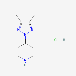 molecular formula C9H17ClN4 B3406191 4-(4,5-dimethyl-2H-1,2,3-triazol-2-yl)piperidine hydrochloride CAS No. 2549032-13-3
