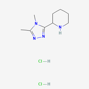 molecular formula C9H18Cl2N4 B3406205 2-(4,5-dimethyl-4H-1,2,4-triazol-3-yl)piperidine dihydrochloride CAS No. 2549036-88-4