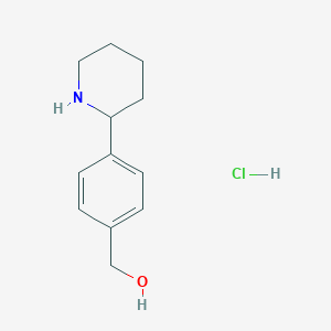 molecular formula C12H18ClNO B3406209 [4-(Piperidin-2-yl)phenyl]methanol hydrochloride CAS No. 2549040-26-6