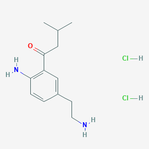 molecular formula C13H22Cl2N2O B3406237 1-[2-Amino-5-(2-aminoethyl)phenyl]-3-methylbutan-1-one dihydrochloride CAS No. 2602564-56-5