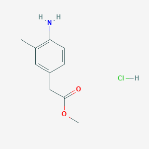 molecular formula C10H14ClNO2 B3406254 Methyl 2-(4-amino-3-methylphenyl)acetate hydrochloride CAS No. 2602564-68-9