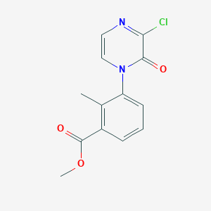 molecular formula C13H11ClN2O3 B3406256 Methyl 3-(3-chloro-2-oxo-1,2-dihydropyrazin-1-yl)-2-methylbenzoate CAS No. 2602564-71-4