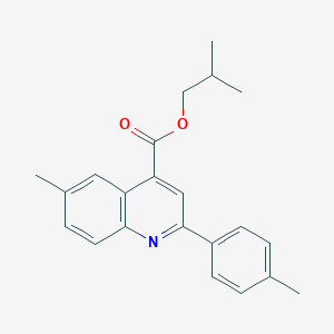 molecular formula C22H23NO2 B340628 Isobutyl 6-methyl-2-(4-methylphenyl)-4-quinolinecarboxylate 
