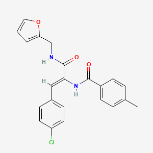 molecular formula C22H19ClN2O3 B3406297 (Z)-N-(1-(4-chlorophenyl)-3-((furan-2-ylmethyl)amino)-3-oxoprop-1-en-2-yl)-4-methylbenzamide CAS No. 297145-62-1