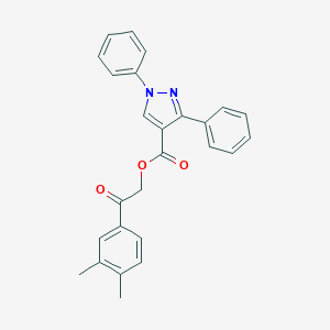 molecular formula C26H22N2O3 B340631 2-(3,4-dimethylphenyl)-2-oxoethyl 1,3-diphenyl-1H-pyrazole-4-carboxylate 