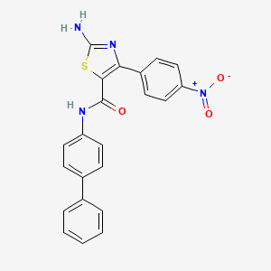 molecular formula C22H16N4O3S B3406325 2-amino-N-(biphenyl-4-yl)-4-(4-nitrophenyl)-1,3-thiazole-5-carboxamide CAS No. 301330-59-6