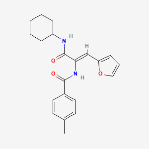 molecular formula C21H24N2O3 B3406335 (Z)-N-(3-(cyclohexylamino)-1-(furan-2-yl)-3-oxoprop-1-en-2-yl)-4-methylbenzamide CAS No. 302821-95-0