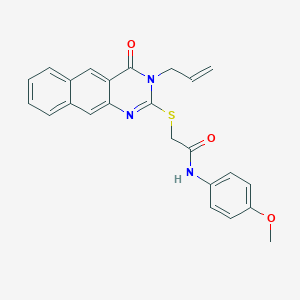 molecular formula C24H21N3O3S B3406346 2-((3-allyl-4-oxo-3,4-dihydrobenzo[g]quinazolin-2-yl)thio)-N-(4-methoxyphenyl)acetamide CAS No. 304684-29-5
