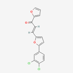 molecular formula C17H10Cl2O3 B3406357 (2E)-3-[5-(3,4-dichlorophenyl)furan-2-yl]-1-(furan-2-yl)prop-2-en-1-one CAS No. 307504-73-0