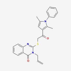 molecular formula C25H23N3O2S B3406358 3-allyl-2-((2-(2,5-dimethyl-1-phenyl-1H-pyrrol-3-yl)-2-oxoethyl)thio)quinazolin-4(3H)-one CAS No. 307513-60-6