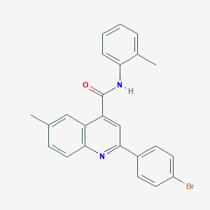 molecular formula C24H19BrN2O B340639 2-(4-bromophenyl)-6-methyl-N-(2-methylphenyl)quinoline-4-carboxamide 
