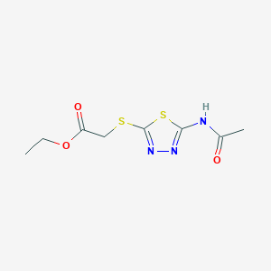 molecular formula C8H11N3O3S2 B3406452 Ethyl 2-[(5-acetamido-1,3,4-thiadiazol-2-yl)sulfanyl]acetate CAS No. 32418-25-0