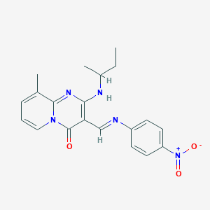 molecular formula C20H21N5O3 B3406455 (E)-2-(sec-butylamino)-9-methyl-3-(((4-nitrophenyl)imino)methyl)-4H-pyrido[1,2-a]pyrimidin-4-one CAS No. 324545-11-1