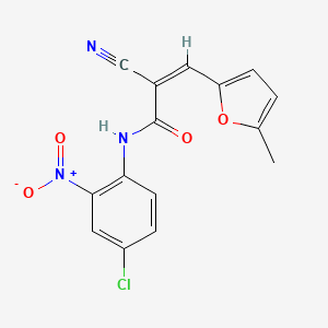 molecular formula C15H10ClN3O4 B3406500 (Z)-N-(4-chloro-2-nitrophenyl)-2-cyano-3-(5-methylfuran-2-yl)acrylamide CAS No. 327075-44-5