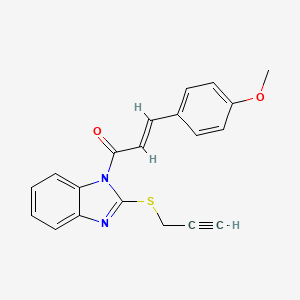 (E)-3-(4-methoxyphenyl)-1-(2-(prop-2-yn-1-ylthio)-1H-benzo[d]imidazol-1-yl)prop-2-en-1-one