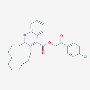 molecular formula C28H30ClNO3 B340651 2-(4-Chlorophenyl)-2-oxoethyl 6,7,8,9,10,11,12,13,14,15-decahydrocyclododeca[b]quinoline-16-carboxylate 