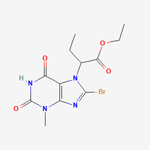 molecular formula C12H15BrN4O4 B3406539 ethyl 2-(8-bromo-3-methyl-2,6-dioxo-2,3-dihydro-1H-purin-7(6H)-yl)butanoate CAS No. 330816-69-8