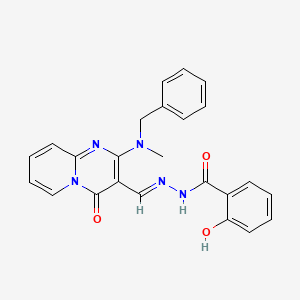 molecular formula C24H21N5O3 B3406549 (E)-N'-((2-(benzyl(methyl)amino)-4-oxo-4H-pyrido[1,2-a]pyrimidin-3-yl)methylene)-2-hydroxybenzohydrazide CAS No. 331948-36-8