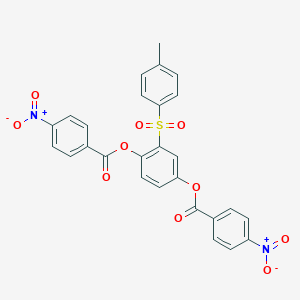 molecular formula C27H18N2O10S B340655 4-({4-Nitrobenzoyl}oxy)-2-[(4-methylphenyl)sulfonyl]phenyl 4-nitrobenzoate 