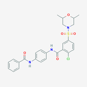 N-[4-(benzoylamino)phenyl]-2-chloro-5-[(2,6-dimethyl-4-morpholinyl)sulfonyl]benzamide