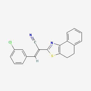 molecular formula C20H13ClN2S B3406562 (2E)-3-(3-Chlorophenyl)-2-{4H,5H-naphtho[1,2-D][1,3]thiazol-2-YL}prop-2-enenitrile CAS No. 333319-18-9