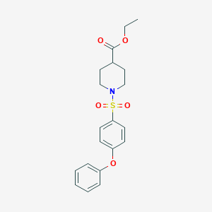 molecular formula C20H23NO5S B340657 Ethyl 1-[(4-phenoxyphenyl)sulfonyl]-4-piperidinecarboxylate 