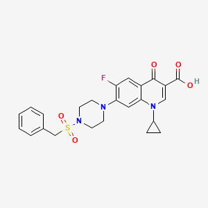molecular formula C24H24FN3O5S B3406587 1-Cyclopropyl-6-fluoro-4-oxo-7-(4-phenylmethanesulfonylpiperazin-1-yl)-1,4-dihydroquinoline-3-carboxylic acid CAS No. 341004-32-8