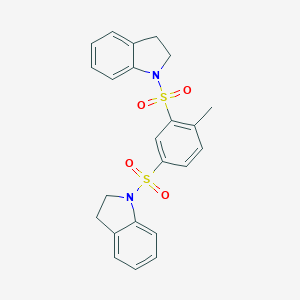 molecular formula C23H22N2O4S2 B340661 1-{[5-(2,3-dihydro-1H-indol-1-ylsulfonyl)-2-methylphenyl]sulfonyl}indoline 