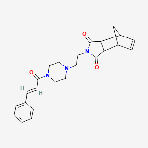 molecular formula C24H27N3O3 B3406636 (E)-2-(2-(4-cinnamoylpiperazin-1-yl)ethyl)-3a,4,7,7a-tetrahydro-1H-4,7-methanoisoindole-1,3(2H)-dione CAS No. 361366-49-6