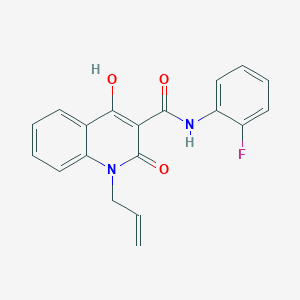 B3406643 N-(2-fluorophenyl)-4-hydroxy-2-oxo-1-(prop-2-en-1-yl)-1,2-dihydroquinoline-3-carboxamide CAS No. 369608-05-9