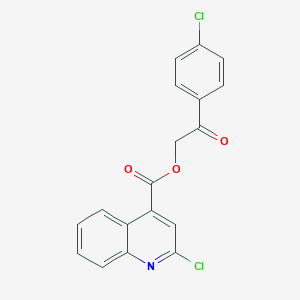 molecular formula C18H11Cl2NO3 B340668 2-(4-Chlorophenyl)-2-oxoethyl 2-chloro-4-quinolinecarboxylate 