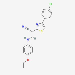 molecular formula C20H16ClN3OS B3406681 (2E)-2-[4-(4-chlorophenyl)-1,3-thiazol-2-yl]-3-[(4-ethoxyphenyl)amino]prop-2-enenitrile CAS No. 374546-02-8