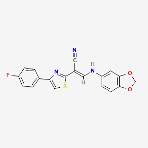 molecular formula C19H12FN3O2S B3406692 (E)-3-(benzo[d][1,3]dioxol-5-ylamino)-2-(4-(4-fluorophenyl)thiazol-2-yl)acrylonitrile CAS No. 377050-82-3