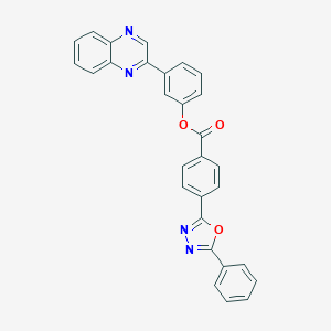 3-(2-Quinoxalinyl)phenyl 4-(5-phenyl-1,3,4-oxadiazol-2-yl)benzoate