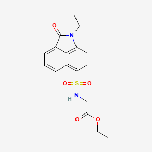Ethyl 2-{2-ethyl-3-oxo-2-azatricyclo[6.3.1.0^{4,12}]dodeca-1(12),4,6,8,10-pentaene-9-sulfonamido}acetate