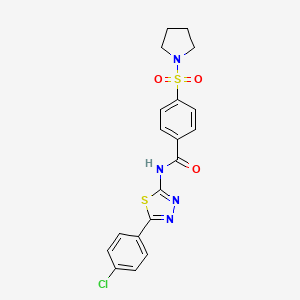 molecular formula C19H17ClN4O3S2 B3406782 N-(5-(4-chlorophenyl)-1,3,4-thiadiazol-2-yl)-4-(pyrrolidin-1-ylsulfonyl)benzamide CAS No. 392242-19-2