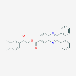 2-(3,4-Dimethylphenyl)-2-oxoethyl 2,3-diphenylquinoxaline-6-carboxylate