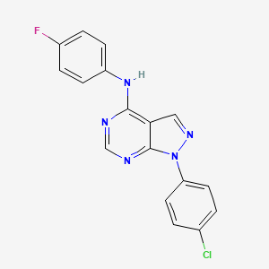 molecular formula C17H11ClFN5 B3406804 1-(4-chlorophenyl)-N-(4-fluorophenyl)-1H-pyrazolo[3,4-d]pyrimidin-4-amine CAS No. 393785-42-7