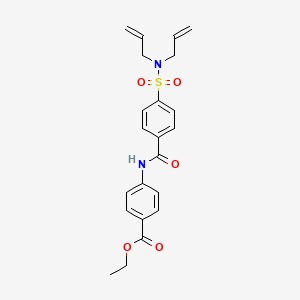 molecular formula C22H24N2O5S B3406809 ethyl 4-(4-(N,N-diallylsulfamoyl)benzamido)benzoate CAS No. 393838-19-2