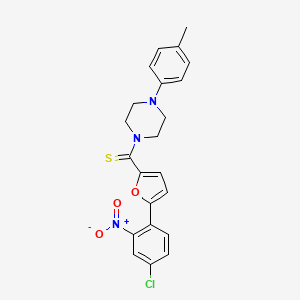 molecular formula C22H20ClN3O3S B3406820 (5-(4-Chloro-2-nitrophenyl)furan-2-yl)(4-(p-tolyl)piperazin-1-yl)methanethione CAS No. 394238-09-6